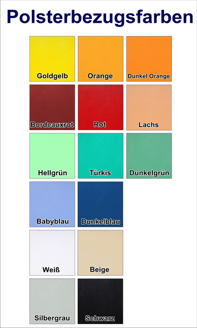 Wählensie die Farbe des Polsterbezugs